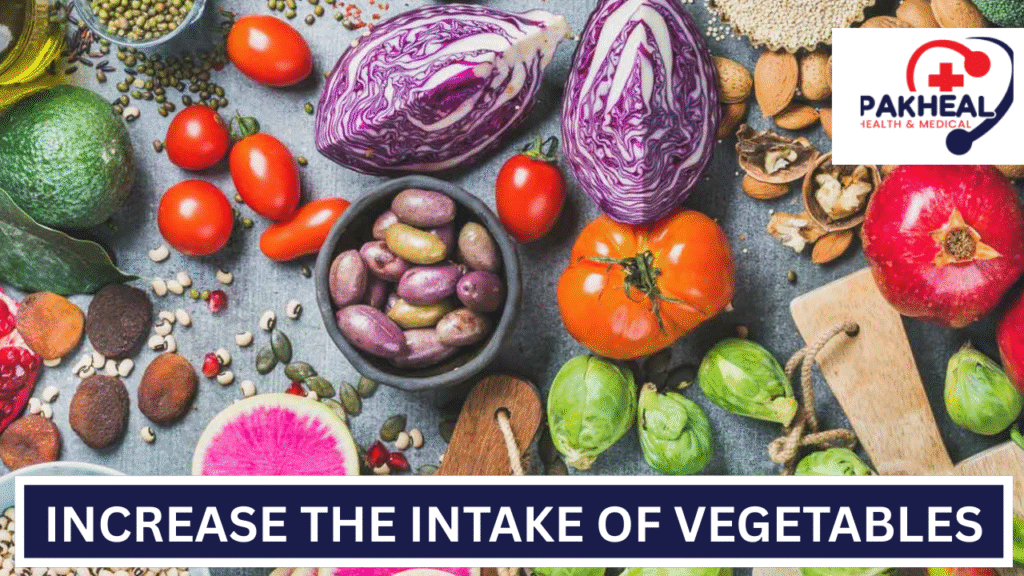 An image of increasing the intake of vegetables