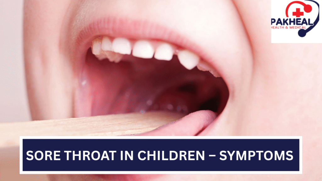An image of sore throat in children—symptoms