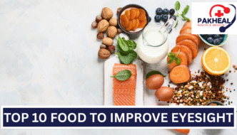 An image of beneficial foods and tips to improve eyesight