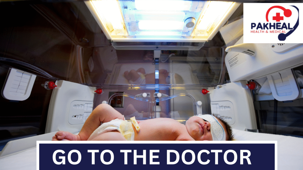 An image of jaundice occurring in newborn babies?